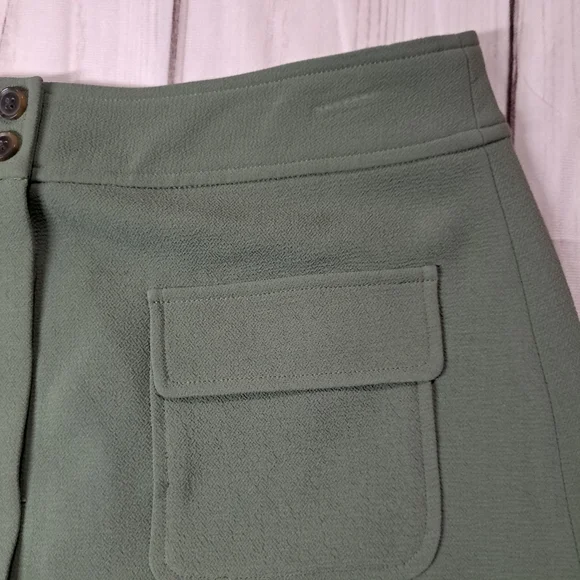 3 FOR 12 SALE Banana Republic Military Flight Button Mini Skirt  Pockets Sz8 - Picture 2 of 9